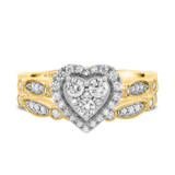 Photo of Sisu 1 ct tw. Lab Grown Diamond Heart Cluster Bridal Set 14K Yellow Gold [BR5863Y-C000]