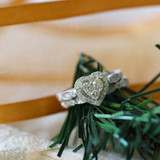 Photo of Sisu 1 ct tw. Lab Grown Diamond Heart Cluster Bridal Set 14K Yellow Gold [BR5863Y-C000]