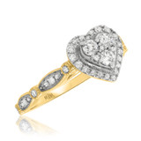 Photo of Sisu 3/4 ct tw. Diamond Heart Cluster Engagement Ring 10K Yellow Gold [BT471YE-C000]