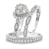 Photo of Anamarie 1 1/2 ct tw. Diamond Round Solitaire Trio Set 14K White Gold [BT471W-C000]