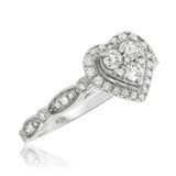 Photo of Sisu 1 ct tw. Lab Grown Diamond Heart Cluster Bridal Set 14K White Gold [BT5863WE-C000]
