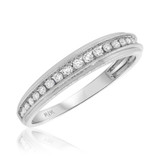 Photo of Anamarie 1/2 cttwRound Mens Diamond Wedding Band 14K White Gold [BT471WM]