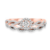 Photo of Amell 3/4 ct tw. Lab Grown Diamond Round Solitaire Bridal Set 14K Rose Gold [BR5864R-C000]