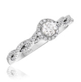 Photo of Amell 3/4 ct tw. Lab Grown Diamond Round Solitaire Bridal Set 14K White Gold [BT5864WE-C000]