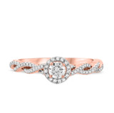 Photo of Amell 3/4 ct tw. Lab Grown Diamond Round Solitaire Bridal Set 10K Rose Gold [BT5864RE-C000]