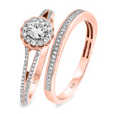 Photo of Zuberi 3/4 ct tw. Lab Grown Diamond Round Solitaire Bridal Set 14K Rose Gold [BR5865R-C000]