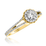 Photo of Zuberi 3/4 ct tw. Lab Grown Diamond Round Solitaire Bridal Set 10K Yellow Gold [BT5865YE-C000]