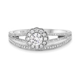 Photo of Zuberi 3/4 CT. T.W. Diamond Round Solitaire Bridal Set 10K White Gold [BR476W-R029]