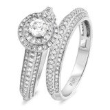 Photo of Malin 1 3/8 ct tw. Lab Grown Diamond Round Solitaire Bridal Set 14K White Gold [BR5866W-C000]
