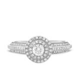 Photo of Malin 1 3/8 ct tw. Lab Grown Diamond Round Solitaire Bridal Set 14K White Gold [BT5866WE-C000]