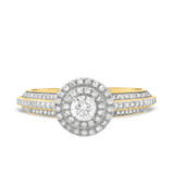 Photo of Malin 1 3/8 ct tw. Lab Grown Diamond Round Solitaire Bridal Set 10K Yellow Gold [BT5866YE-C000]