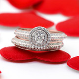 Photo of Malin 1 3/8 ct tw. Lab Grown Diamond Round Solitaire Bridal Set 10K Rose Gold [BR5866R-C000]