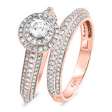 Photo of Malin 1 3/8 ct tw. Lab Grown Diamond Round Solitaire Bridal Set 14K Rose Gold [BR5866R-C000]