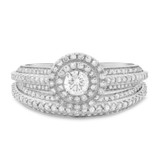 Photo of Malin 1 3/8 ct tw. Lab Grown Diamond Round Solitaire Bridal Set 10K White Gold [BR5866W-C000]