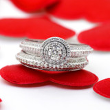 Photo of Malin 1 3/8 ct tw. Lab Grown Diamond Round Solitaire Bridal Set 10K White Gold [BR5866W-C000]