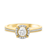 Photo of Asoka 3/4 Carat T.W. Diamond Round Solitaire Bridal Set 14K Yellow Gold [BT486YE-R038]