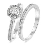 Photo of Asoka 3/4 ct tw. Lab Grown Diamond Round Solitaire Bridal Set 14K White Gold [BR5867W-C000]