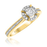 Photo of Asoka 3/4 ct tw. Lab Grown Diamond Round Solitaire Bridal Set 10K Yellow Gold [BT5867YE-C000]