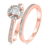 Photo of Asoka 3/4 ct tw. Lab Grown Diamond Round Solitaire Bridal Set 14K Rose Gold [BR5867R-C000]