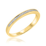 Photo of Asoka 3/4 ct tw. Lab Grown Diamond Round Solitaire Bridal Set 14K Yellow Gold [BT5867YL]