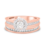 Photo of Forest 1 ct tw. Lab Grown Diamond Round Solitaire Bridal Set 14K Rose Gold [BR5868R-C000]