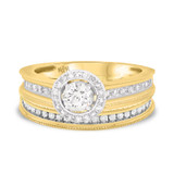 Photo of Forest 1 ct tw. Lab Grown Diamond Round Solitaire Bridal Set 14K Yellow Gold [BR5868Y-C000]