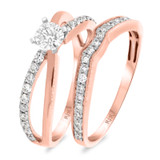 Photo of Autry 1 3/4 CT. T.W. Diamond Round Solitaire Bridal Set 14K Rose Gold [BR489R-R095]