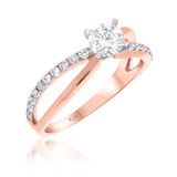Photo of Autry 1 3/8 ct tw. Diamond Round Solitaire Engagement Ring 14K Rose Gold [BT489RE-R095]