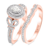 Photo of Takeshi 3/4 ct tw. Lab Grown Diamond Oval Solitaire Bridal Set 14K Rose Gold [BR5870R-C000]