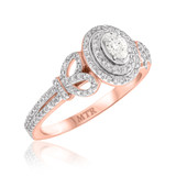 Photo of Takeshi 3/4 ct tw. Lab Grown Diamond Oval Solitaire Bridal Set 14K Rose Gold [BT5870RE-C000]