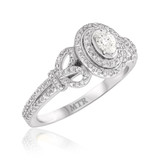 Photo of Takeshi 3/4 ct tw. Lab Grown Diamond Oval Solitaire Bridal Set 14K White Gold [BT5870WE-C000]