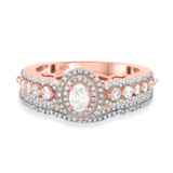 Photo of Onan 1 1/10 CT. T.W. Diamond Oval Solitaire Bridal Set 14K Rose Gold [BR497R-V023]