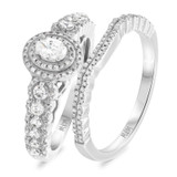 Photo of Onan 1 1/10 ct tw. Lab Grown Diamond Oval Solitaire Bridal Set 14K White Gold [BR5871W-C000]