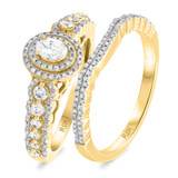 Photo of Onan 1 1/10 Carat T.W. Diamond Oval Solitaire Bridal Set 14K Yellow Gold [BR497Y-V023]