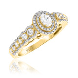 Photo of Onan 1 1/10 ct tw. Lab Grown Diamond Oval Solitaire Bridal Set 14K Yellow Gold [BT5871YE-C000]
