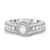 Photo of Onan 1 1/10 ct tw. Lab Grown Diamond Oval Solitaire Bridal Set 10K White Gold [BR5871W-C000]