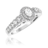 Photo of Onan 7/8 ct tw. Diamond Oval Solitaire Engagement Ring 10K White Gold [BT497WE-V023]