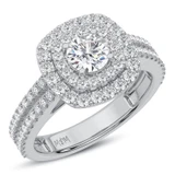 Photo of Gitta 2 1/4 ct tw. Lab Grown Diamond Round Solitaire Bridal Set 14K White Gold [BT5882WE-L090]