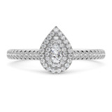Photo of Kemina 1 1/10 CT. T.W. Diamond Pear Solitaire Bridal Set 14K White Gold [BT5014WE-F030]