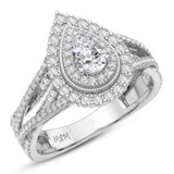 Photo of Sheba 2 CT. T.W. Diamond Pear Solitaire Bridal Set 14K White Gold [BT5015WE-F060]