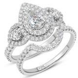 Photo of Rhiannon 2 1/2 CT. T.W. Diamond Pear Solitaire Bridal Set 14K White Gold [BR5018W-F070]