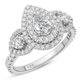 Photo of Rhiannon 2 1/2 CT. T.W. Diamond Pear Solitaire Bridal Set 14K White Gold [BT5018WE-F070]