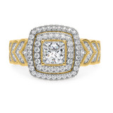 Photo of Zenevieva 1 3/4 ct tw. Diamond Princess Solitaire Engagement Ring 14K Yellow Gold [BT5023YE-H090]