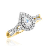 Photo of Libby 7/8 Carat T.W. Diamond Pear Solitaire Bridal Set 14K Yellow Gold [BT5041YE-F023]