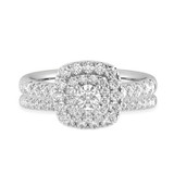 Photo of Lizzie 1 1/5 Carat T.W. Diamond Round Solitaire Bridal Set 14K White Gold [BR698W-R023]