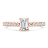 Photo of Zaila 2 1/2 ct tw. Lab Grown Diamond Emerald Solitaire Trio Set 14K Rose Solid Gold [BT5889RE-N090]