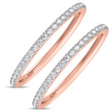 Photo of Marzell 3/4 ct tw. Lab Grown Diamond Same Sex Ladies Band Set 10K Rose Gold [WL2096R]