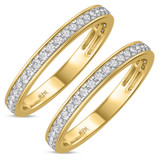 Photo of Marzell 1 1/2 ct tw. Lab Grown Diamond Same Sex Mens Band Set 14K Yellow Gold [WM2096Y]