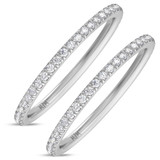 Photo of Marzell 3/4 ct tw. Lab Grown Diamond Same Sex Ladies Band Set 10K White Gold [WL2096W]
