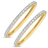 Photo of Marzell 3/4 ct tw. Lab Grown Diamond Same Sex Ladies Band Set 14K Yellow Gold [WL2096Y]